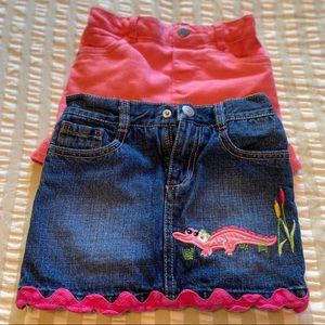 Two Pairs 3T Girls Denim Skirts